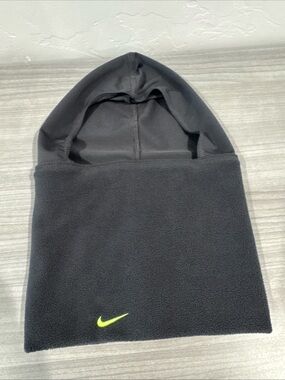 Nike Hood w/ Face Mask Adult One Size Gray Fleece Balaclava Winter Ski Snowboard